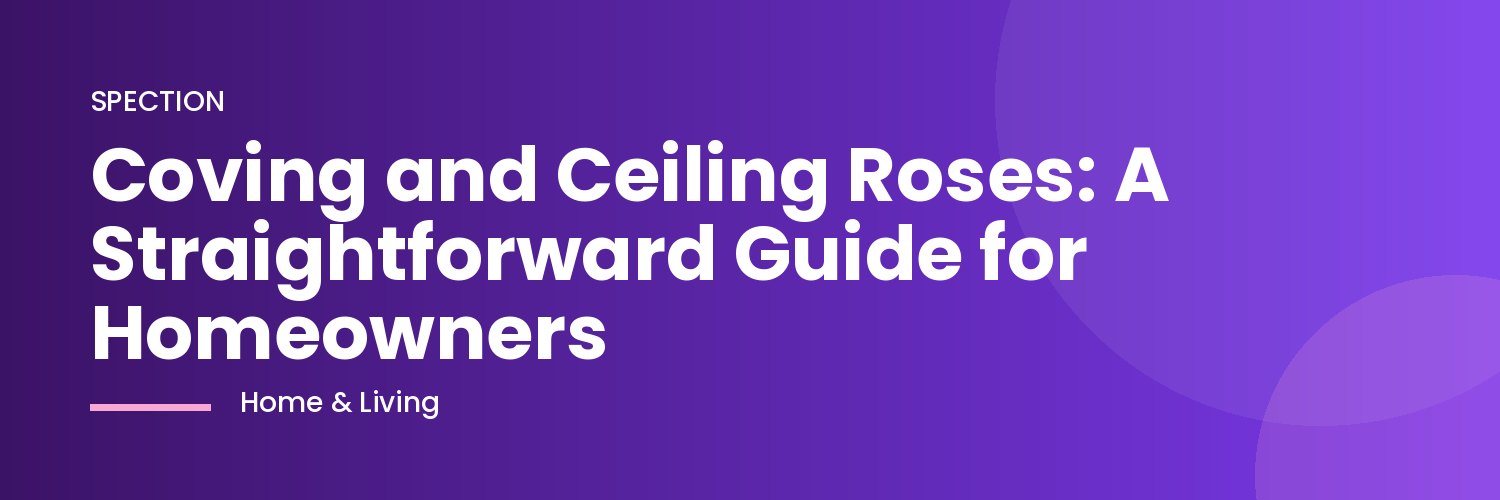 Traditional coving and decorated ceiling rose in a period UK home
